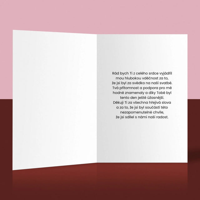 Fotka A Textem: Byl Jsi Ten Nejlepší Svědek - Přání