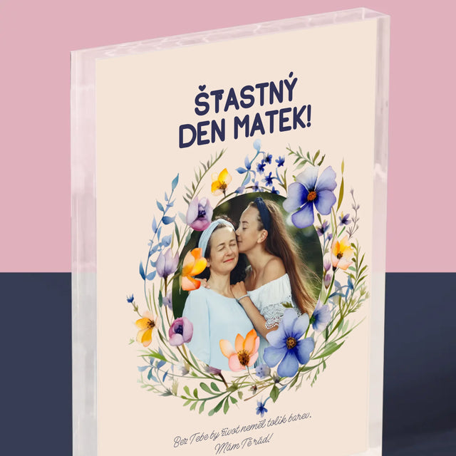Fotka A Textem: Šťastný Den Matek - Akrylový Blok