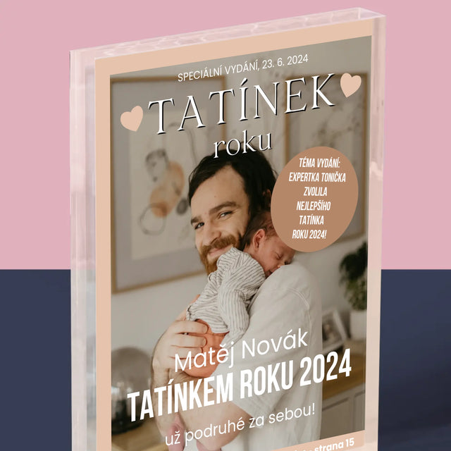 Obálka Časopisu: Tatínek Roku - Akrylový Blok