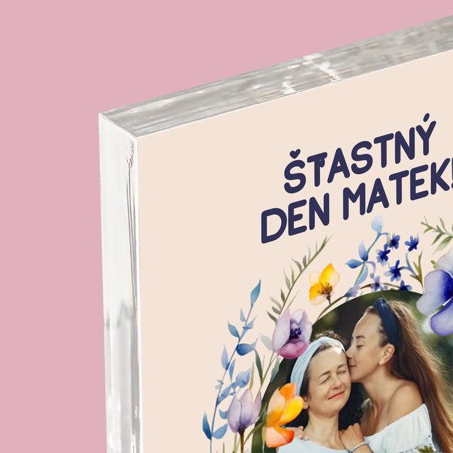 Fotka A Textem: Šťastný Den Matek - Akrylový Blok