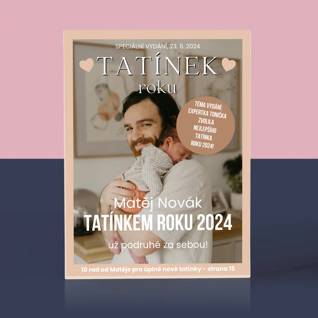 Obálka Časopisu: Tatínek Roku - Akrylový Blok