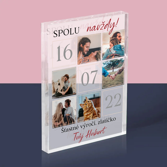 Fotokoláž: Spolu Navždy - Akrylový Blok