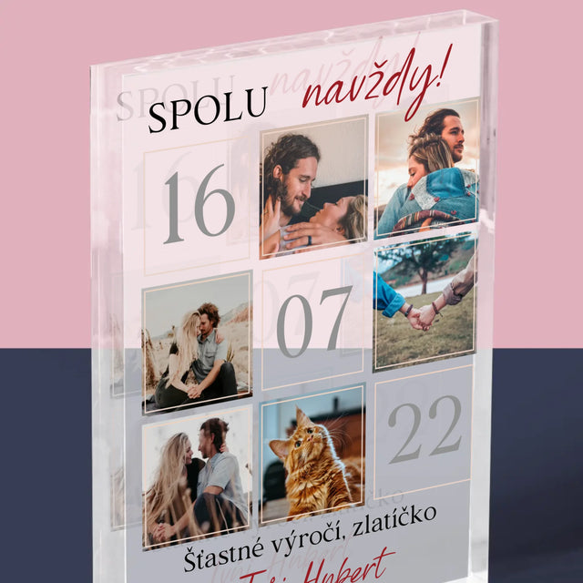 Fotokoláž: Spolu Navždy - Akrylový Blok
