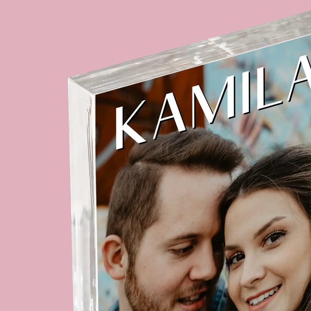 Fotka A Textem: Jména Svatba - Akrylový Blok