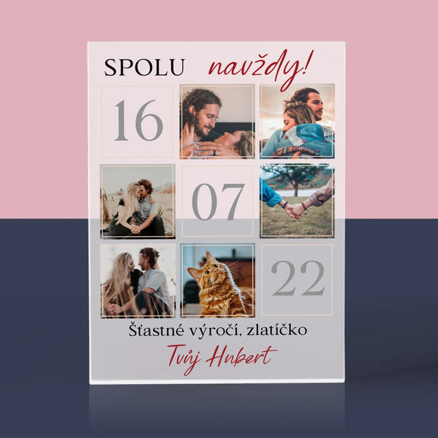 Fotokoláž: Spolu Navždy - Akrylový Blok