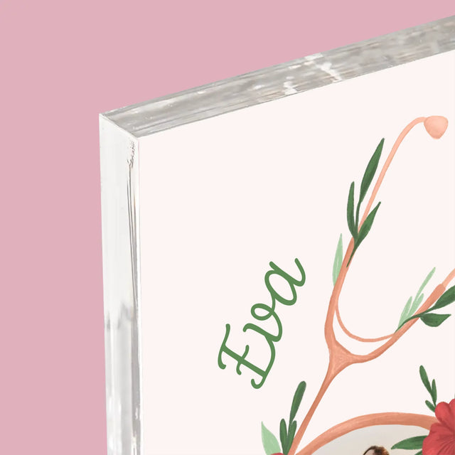 Fotka A Textem: Stetoskop Květiny - Akrylový Blok