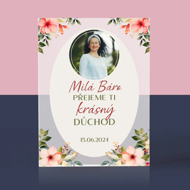 Fotka A Textem: Krásný Důchod - Akrylový Blok