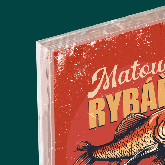 Jméno A Nápis: Rybář Z Krve A Kostí - Akrylový Blok