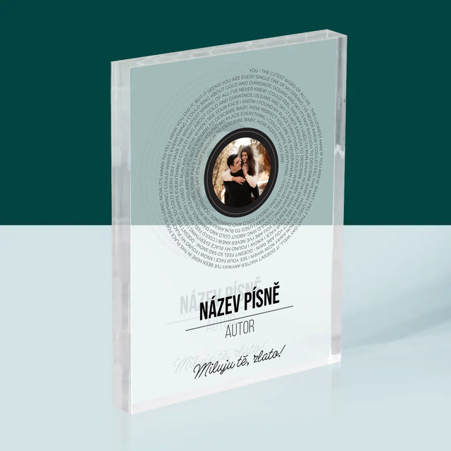 Fotka A Textem: Text Písně Na Albu - Akrylový Blok