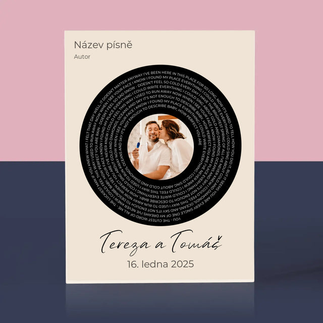 Fotka A Textem: Text Písně S Vaší Fotkou - Akrylový Blok