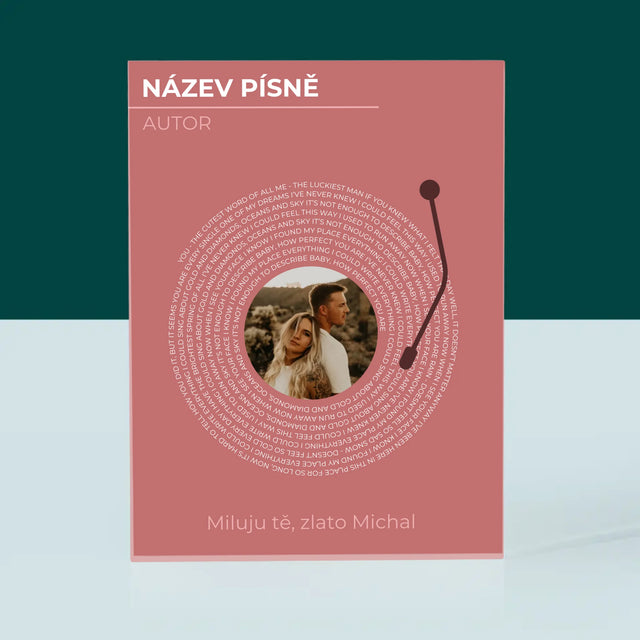 Fotka A Textem: Naše Píseň Na Lp - Akrylový Blok