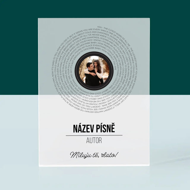 Fotka A Textem: Text Písně Na Albu - Akrylový Blok