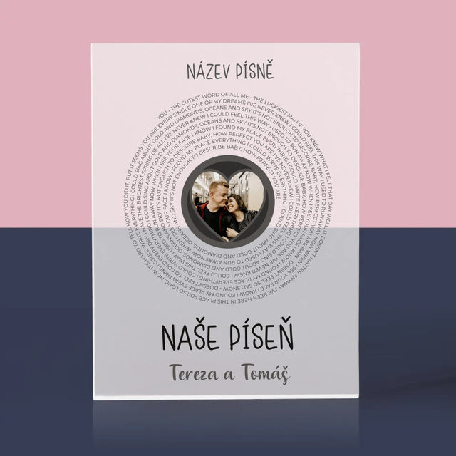 Fotka A Textem: Naše Píseň - Akrylový Blok