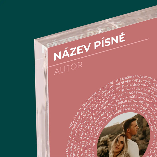 Fotka A Textem: Naše Píseň Na Lp - Akrylový Blok