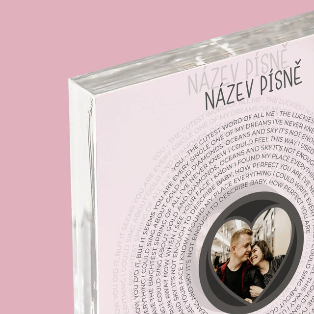 Fotka A Textem: Naše Píseň - Akrylový Blok