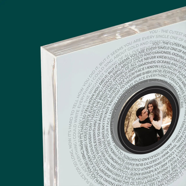 Fotka A Textem: Text Písně Na Albu - Akrylový Blok