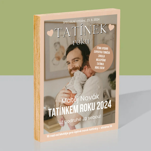 Obálka Časopisu: Tatínek Roku - Tisk Na Dřevo