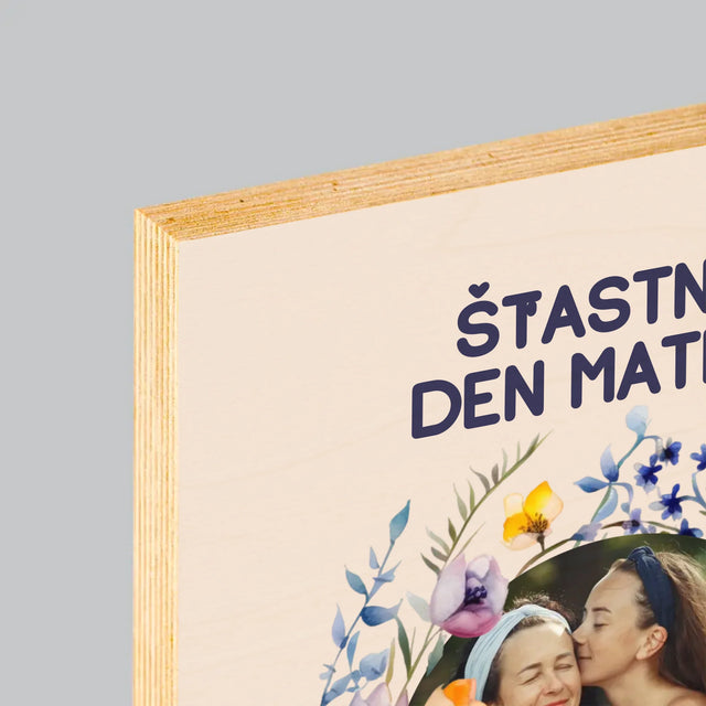 Fotka A Textem: Šťastný Den Matek - Tisk Na Dřevo