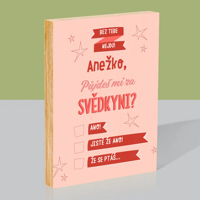 Jméno A Nápis: Bez Tebe Nejdu - Tisk Na Dřevo