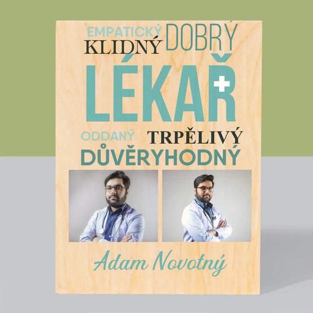 Fotokoláž: Lékař Vlastnosti - Tisk Na Dřevo