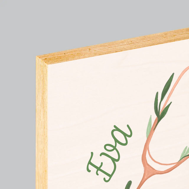 Fotka A Textem: Stetoskop Květiny - Tisk Na Dřevo