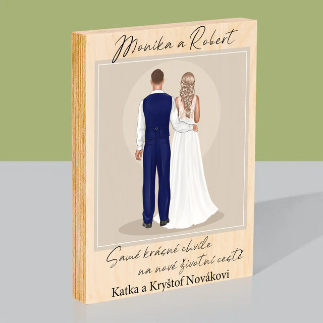 Designér Postav: Novomanželé - Tisk Na Dřevo