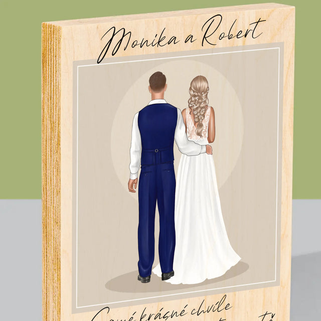 Designér Postav: Novomanželé - Tisk Na Dřevo