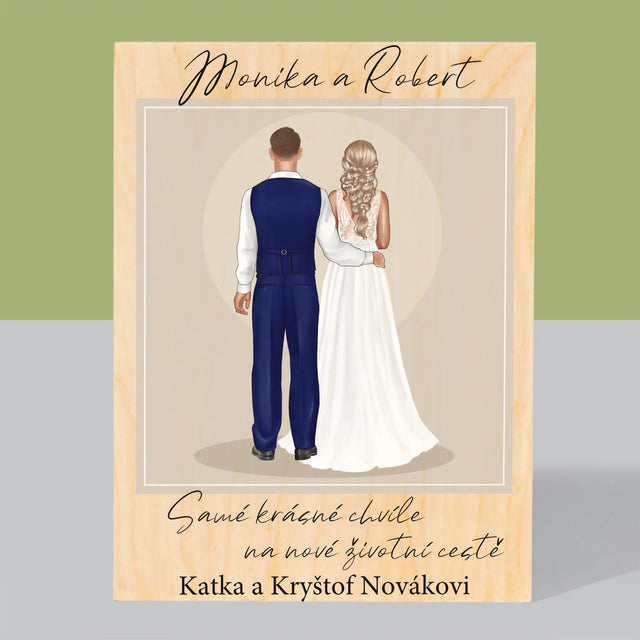 Designér Postav: Novomanželé - Tisk Na Dřevo