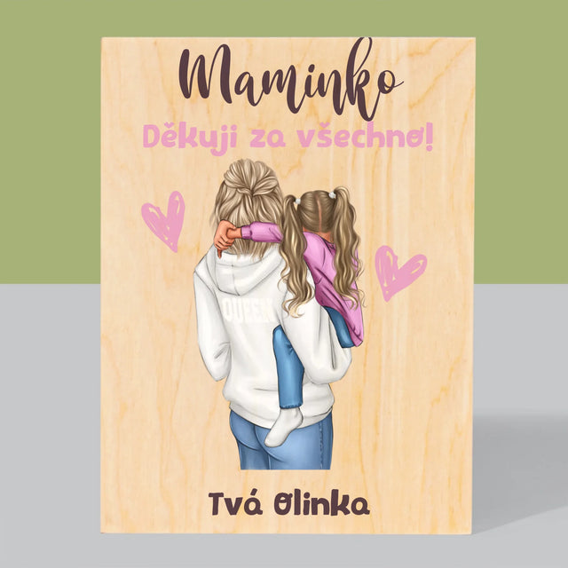 Designér Postav: Máma S Dítětem - Tisk Na Dřevo