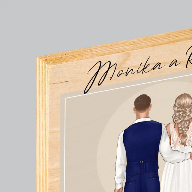Designér Postav: Novomanželé - Tisk Na Dřevo