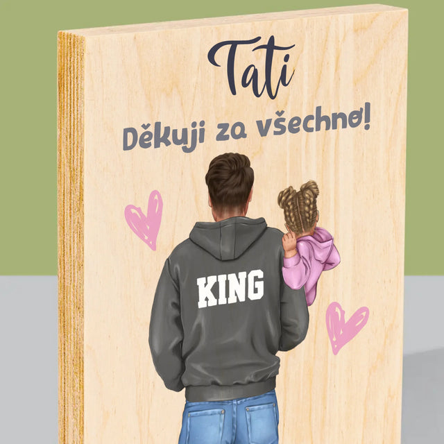 Designér Postav: Táta S Dítětem - Tisk Na Dřevo