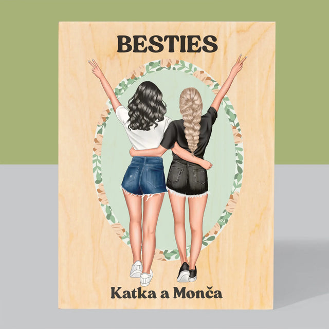 Designér Postav: Best Friends - Tisk Na Dřevo