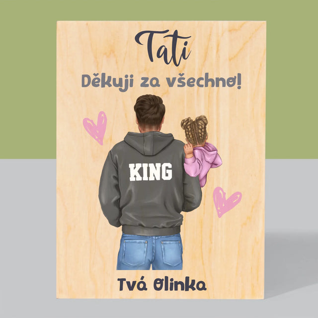 Designér Postav: Táta S Dítětem - Tisk Na Dřevo