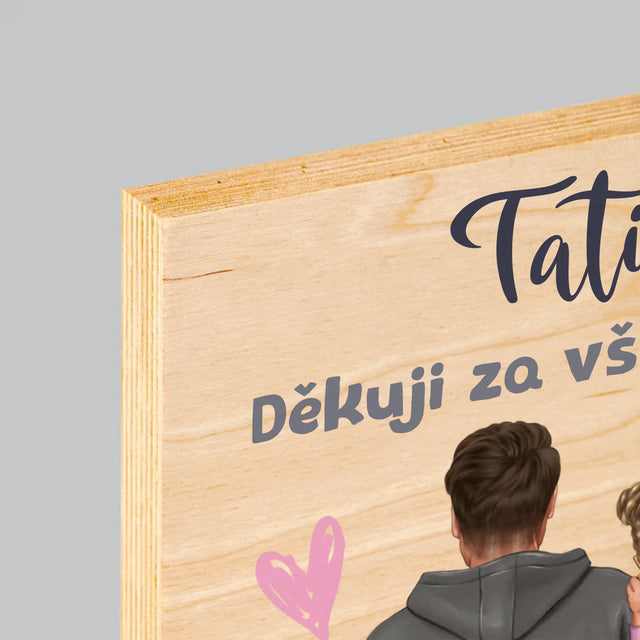 Designér Postav: Táta S Dítětem - Tisk Na Dřevo