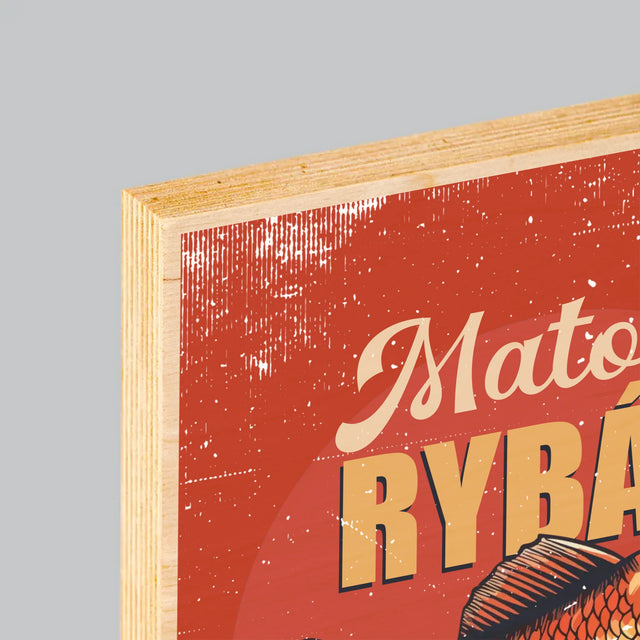 Jméno A Nápis: Rybář Z Krve A Kostí - Tisk Na Dřevo