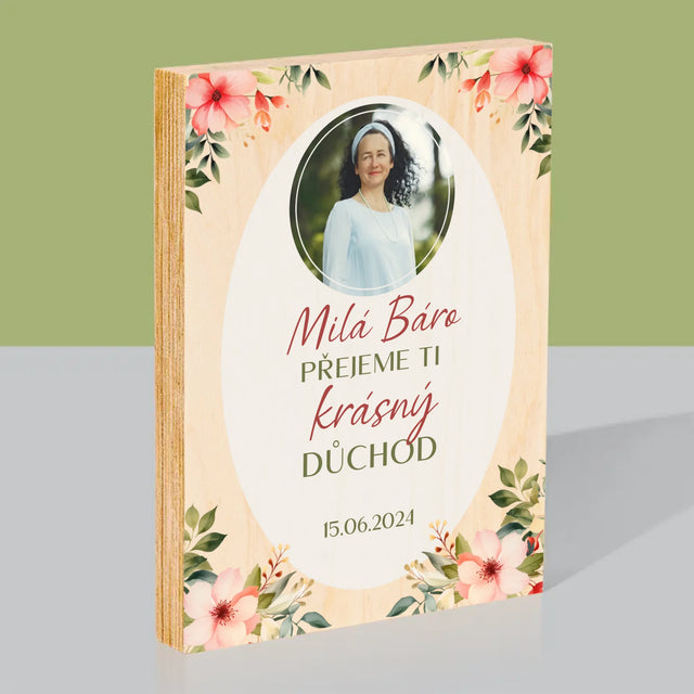 Fotka A Textem: Krásný Důchod - Tisk Na Dřevo