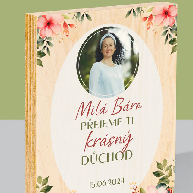 Fotka A Textem: Krásný Důchod - Tisk Na Dřevo