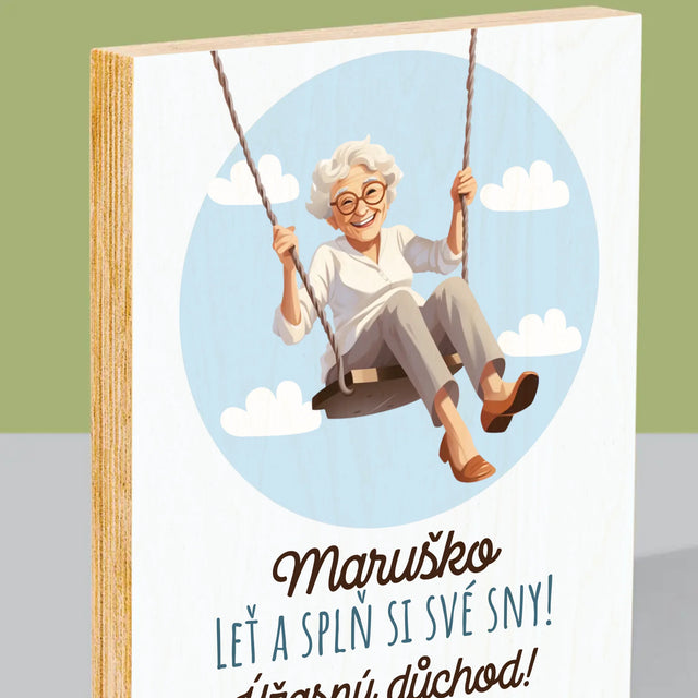 Jméno A Nápis: Splň Si Své Sny - Tisk Na Dřevo