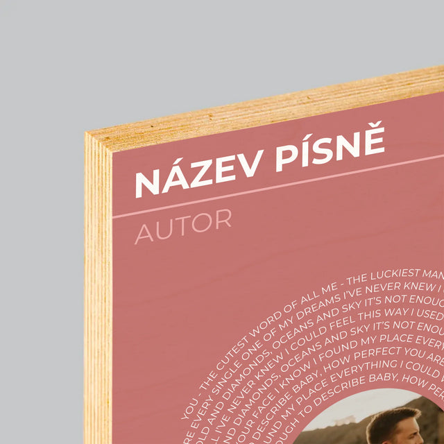 Fotka A Textem: Naše Píseň Na Lp - Tisk Na Dřevo