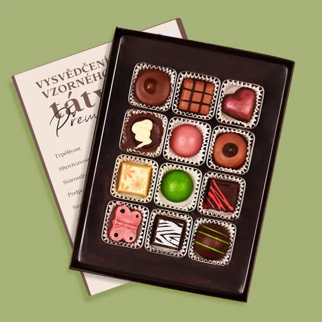 Fotokoláž: Vysvědčení Vzorné Táty - Pralinky