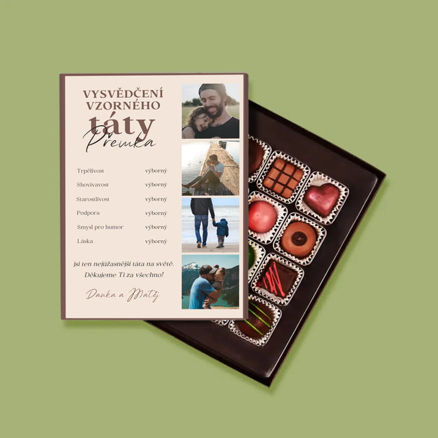 Fotokoláž: Vysvědčení Vzorné Táty - Pralinky