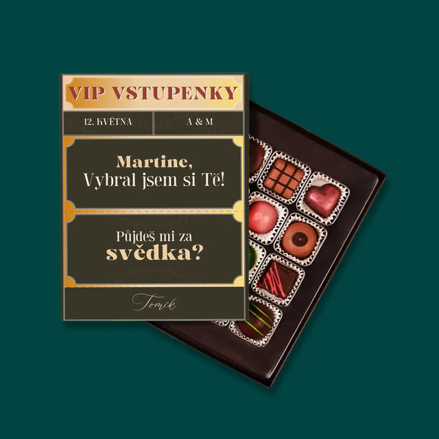 Jméno A Nápis: Vip Vstupenky Svědek - Pralinky