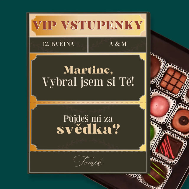 Jméno A Nápis: Vip Vstupenky Svědek - Pralinky