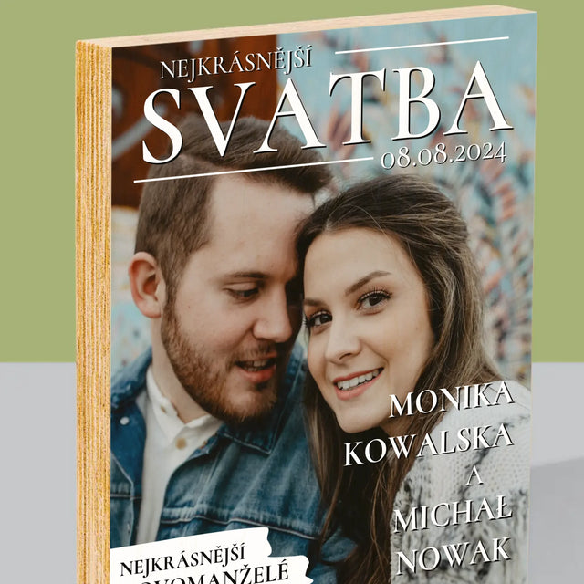 Obálka Časopisu: Nejkrásnější Svatba - Tisk Na Dřevo