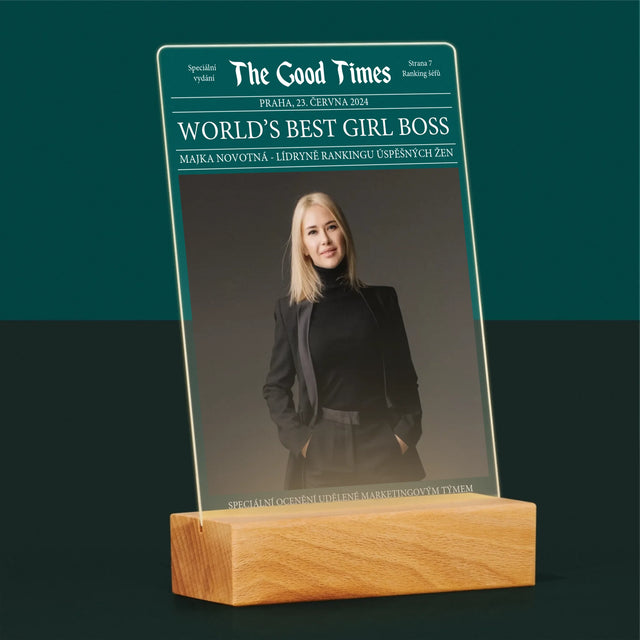 Obálka Časopisu: World’S Best Girl Boss - Tisk Na Akrylovém Skle