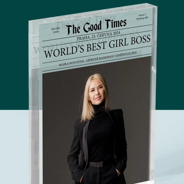 Obálka Časopisu: World’S Best Girl Boss - Akrylový Blok