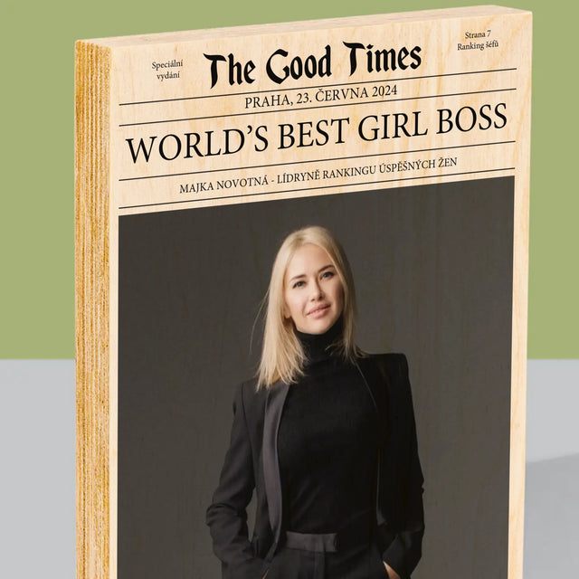 Obálka Časopisu: World’S Best Girl Boss - Tisk Na Dřevo