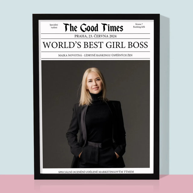 Obálka Časopisu: World’S Best Girl Boss - Tisk V Rámečku