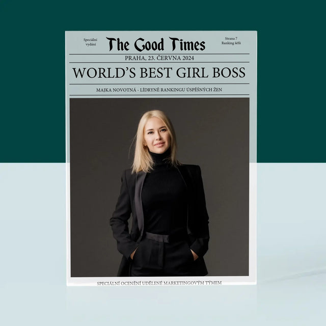 Obálka Časopisu: World’S Best Girl Boss - Akrylový Blok