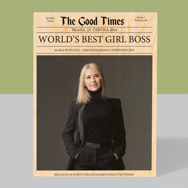Obálka Časopisu: World’S Best Girl Boss - Tisk Na Dřevo